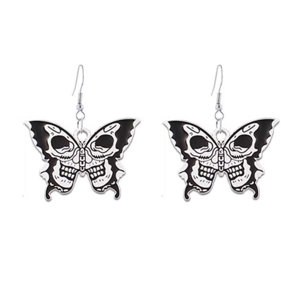 O1CN01437t2h1POBjP3L0Is_2213249061830-0-cib Wholesale Halloween Punk Style Dark Butterfly Skull Series Skull Alloy Earrings