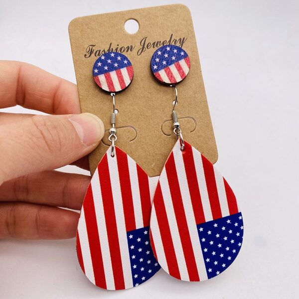 O1CN0144wWMJ2CFrbH4O5z9_2207539588445-0-cib Wholesale Independence Day American Flag Leather Earrings Stud Set