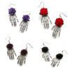 O1CN0146pcke2AxFoud61Ql_2211111958269-0-cib Wholesale Skeleton Hand Red Rose Gothic Alloy Earrings