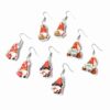 Wholesale Cartoon Resin Santa Claus Candy House Earrings