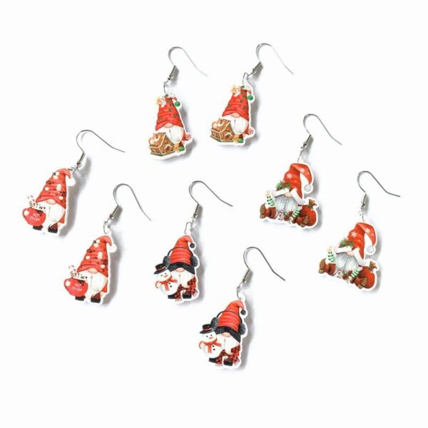 Wholesale Cartoon Resin Santa Claus Candy House Earrings