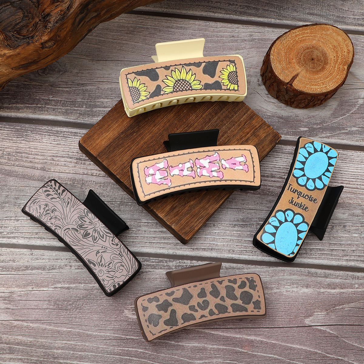 Wholesale Western Suower Leather Shark Clip