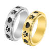 Wholesale Titanium Steel Love Dog Paw Spin Ring