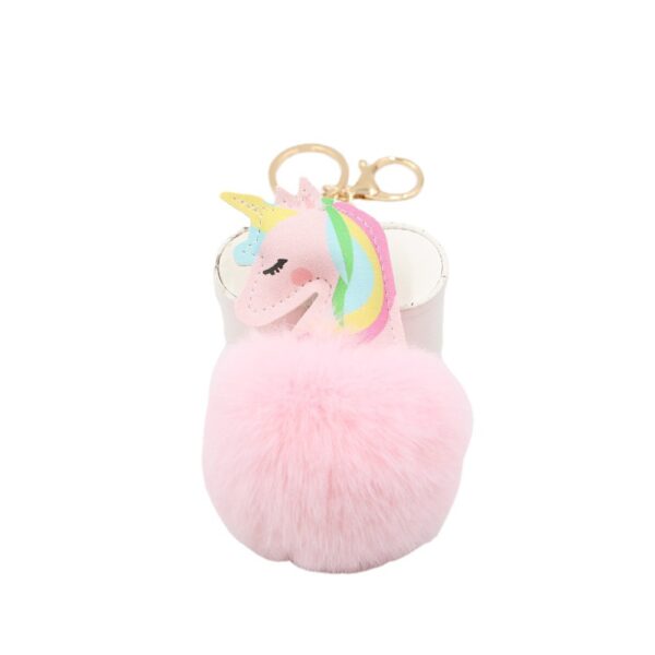 Wholesale Artificial Fur Unicorn Fur Ball Keychain