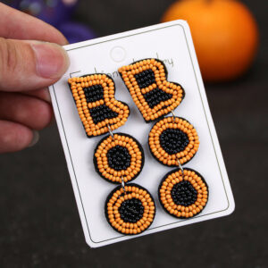 boo beaded earrings