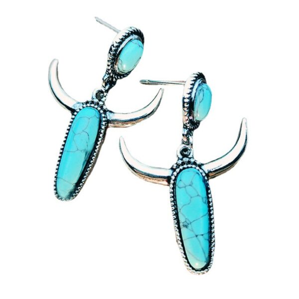 O1CN014Av7mc1TI0kSgfXUr_2206709272358-0-cib Wholesale Sapphire Bull Horn Alloy Earrings
