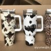 Wholesale Tumbler Leopard Pattern Stainless Steel Ice Bullies Cup