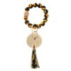 Wholesale Leopard Print Silicone Beaded Wrist Keychain