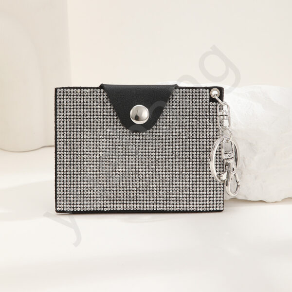 Wholesale Fashion Colorful Rhinestone Credit Card Holder Coin Purse Leopard Print Colorful Card Holder Leather Keychain