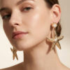 Wholesale Gold Alloy Starfish Pearl Earrings