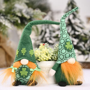Wholesale St. Patrick's Day Little Doll Standing Green Leaf Gnome Ornament