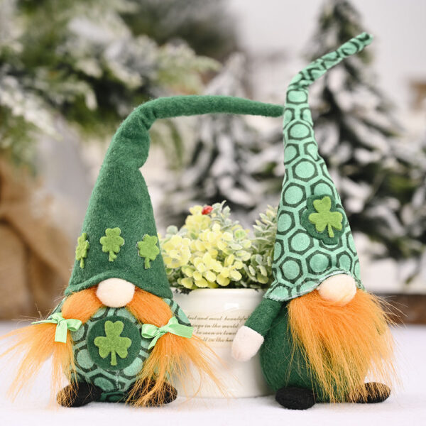 O1CN014DAi051DC1Y8W2Ep5__940940179-0-cib Wholesale St. Patrick's Day Little Doll Standing Green Leaf Gnome Ornament