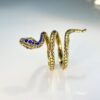 Wholesale Alloy Snake Shape Micro Paved Sapphire Zircon Ring