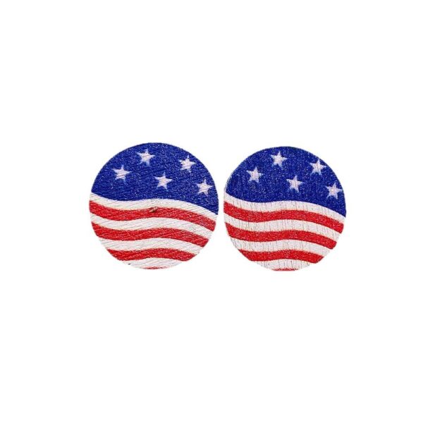 Wholesale Independence Day American Flag Wood Ear Studs