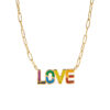 Wholesale Letter Rainbow Pendant Titanium Steel Necklace