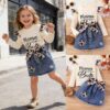 O1CN014G9Edg1v46G2OBBlK_2209644226118-0-cib Wholesale Autumn and Winter Top Patchwork Leopard Print Fly Sleeves Denim Ripped Hole Baby Clothes