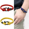 Wholesale Braided Stainless Steel Horseshoe Buckle Men's Bracelet