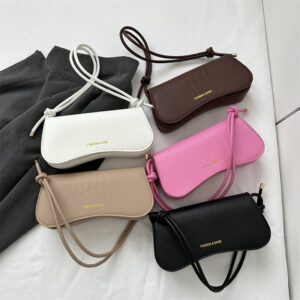 Wholesale Niche Texture Solid Color PU Shoulder Crossbody Underarm Bag
