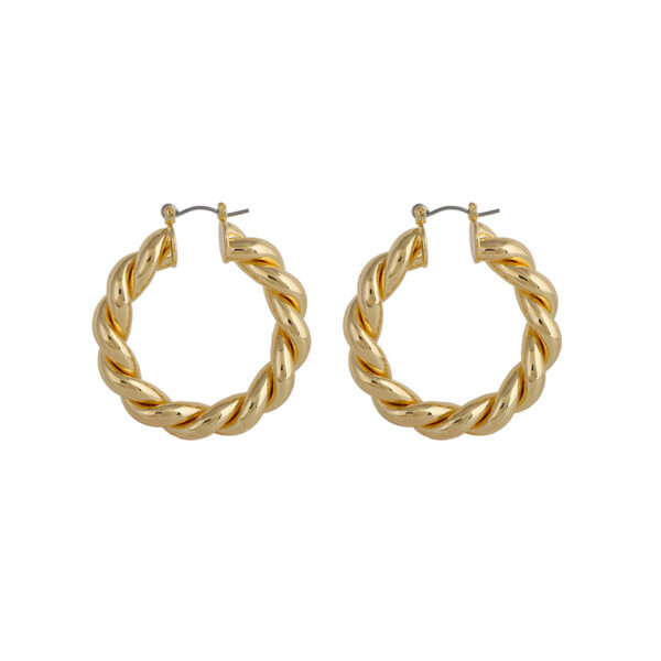 Wholesale Geometric Twist Big Circle Alloy Earrings