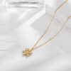 Wholesale Titanium Steel Color Gold Frosted Small Snowflake Necklace