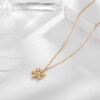 Wholesale Titanium Steel Color Gold Frosted Small Snowflake Necklace
