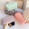 Wholesale Square Candy Color Contrast Fabric Cosmetic Bag
