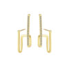 Wholesale Irregular Inlaid Zirconium Single Row Copper Earrings