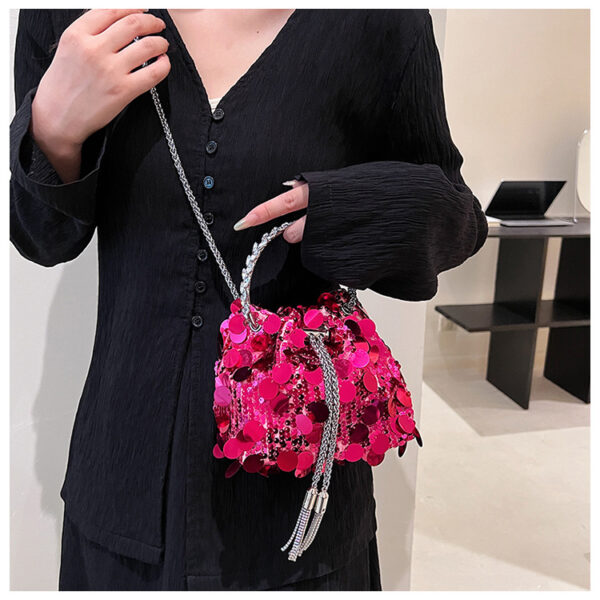 Wholesale Metal Tassel Sequin Dinner Bags, Portable Crossbody Bags