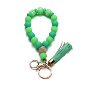 1 HBD green beaded Tassel Keychain
