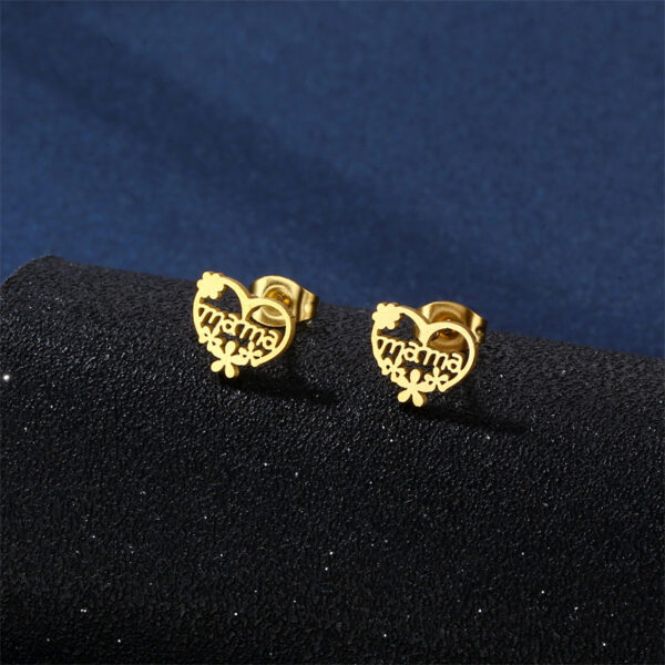 Wholesale Mother's Day Gift MAMA Stainless Steel Necklace Earrings Set