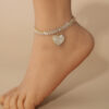 Wholesale Diamond-shaped Rhombus Love Anklets