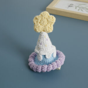 Purple cream star hair clip