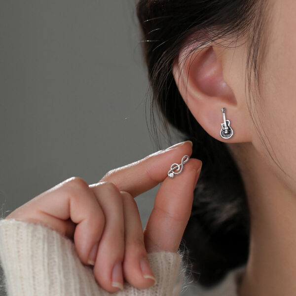 Wholesale Cute Guitar Notes Copper Earrings