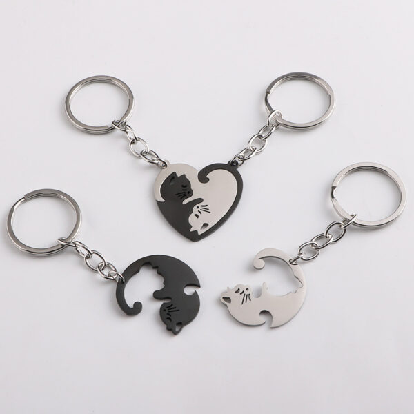 Wholesale Love Cat Metal Keychain