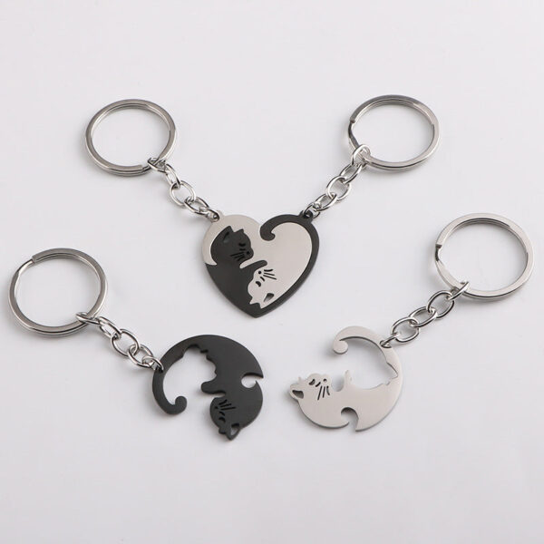 Wholesale Love Cat Metal Keychain