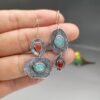 O1CN014Rx91a294vJj30DAv_3175378015-0-cib Wholesale Bohemian Mint Chalcedony Metal Earrings