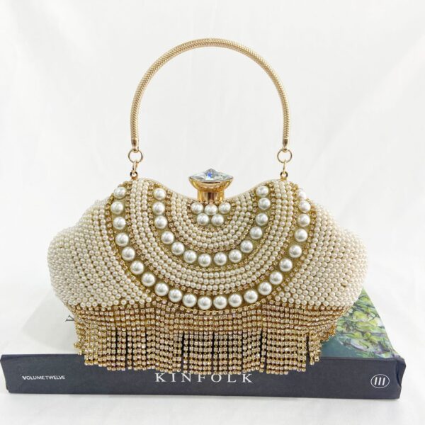 Wholesale Gold Tassel Shoulder Diamond Pearl Bag OLY-SD-QY001