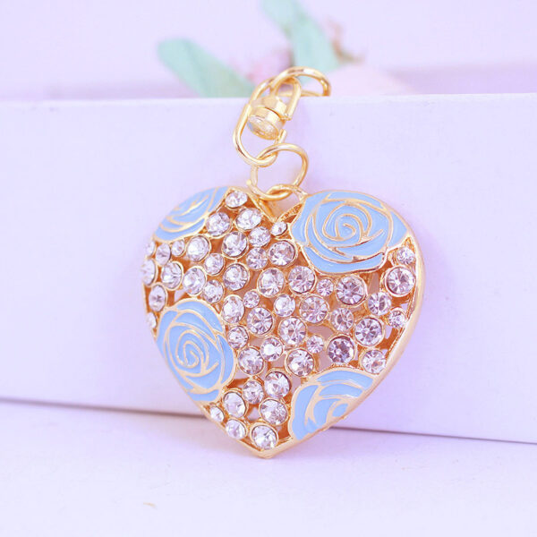 Wholesale Valentine's Day Creative Crystal Rose Alloy Keychain