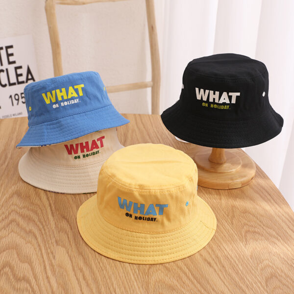 Wholesale Cotton Letter Flat Top Kids Bucket Hat