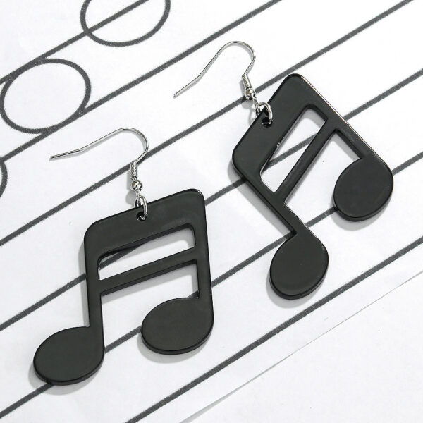O1CN014U8a7D1TQG1Ma9KiZ_2207499512376-0-cib Wholesale Creative Musical Note Black Transparent Colorful Earrings