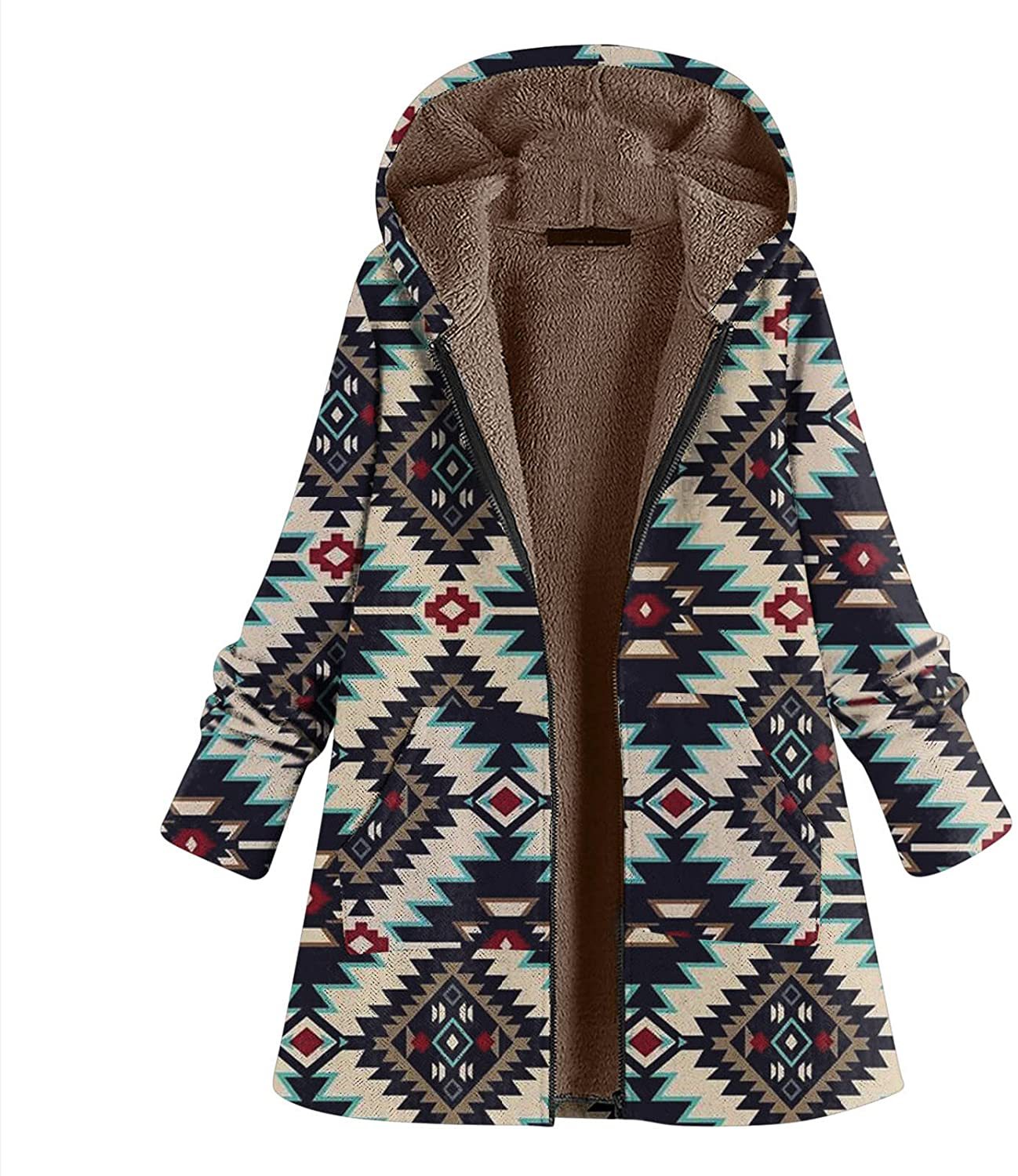 Wholesale Aztec Zipper Embroidered Vintage Warm Cotton Black Coat