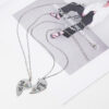 Wholesale Stainless Steel Lettering Heart Necklaces 2-Pack