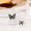 Wholesale Retro Hollow Butterfly Ring 2-piece Alloy Set