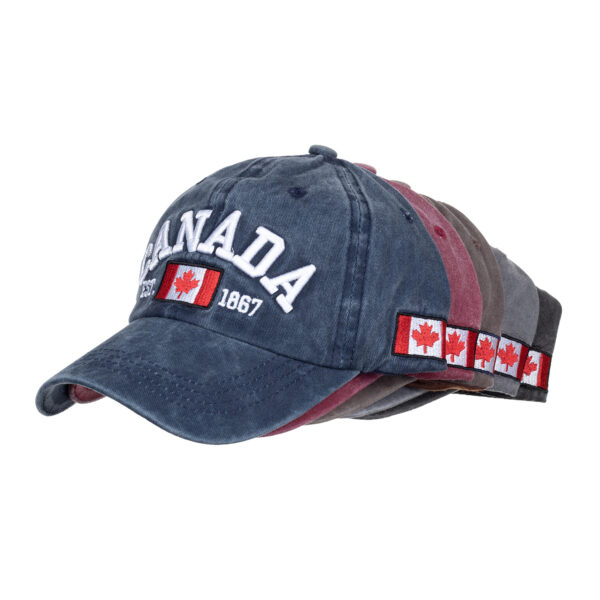 Wholesale CANADA Letter Washed Cotton Distressed Baseball Cap