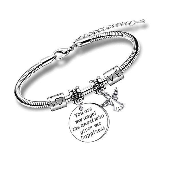 Wholesale You are my angel Stainless Steel Lettering Bracelet