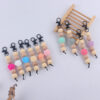 Wholesale Silicone Rose Wood Beads Beaded Keychain