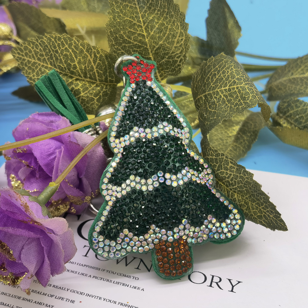Wholesale Christmas Tree Diamond Keychain