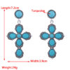 O1CN014bDd3o2LDsVpSiTja_2206398079659-0-cib Wholesale Bohemian Retro Ethnic Style Alloy Turquoise Cross Earrings