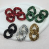 Wholesale Chain Shaped Diamond Inlaid Colored Earrings