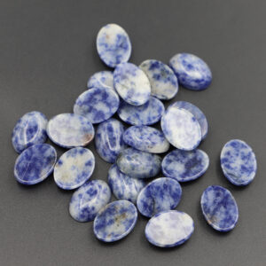 White point blue sodalite / 13*18MM oval ring surface